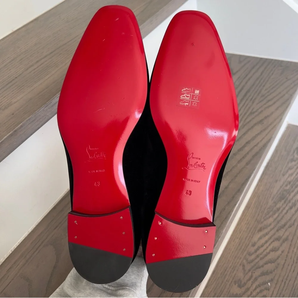 Christian Louboutin Men's Dandelion Velvet Loafers in Black NWOB